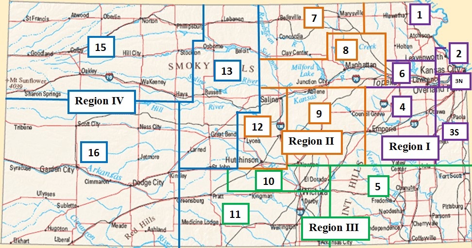 Lutheran Laymen's League Kansas District Map